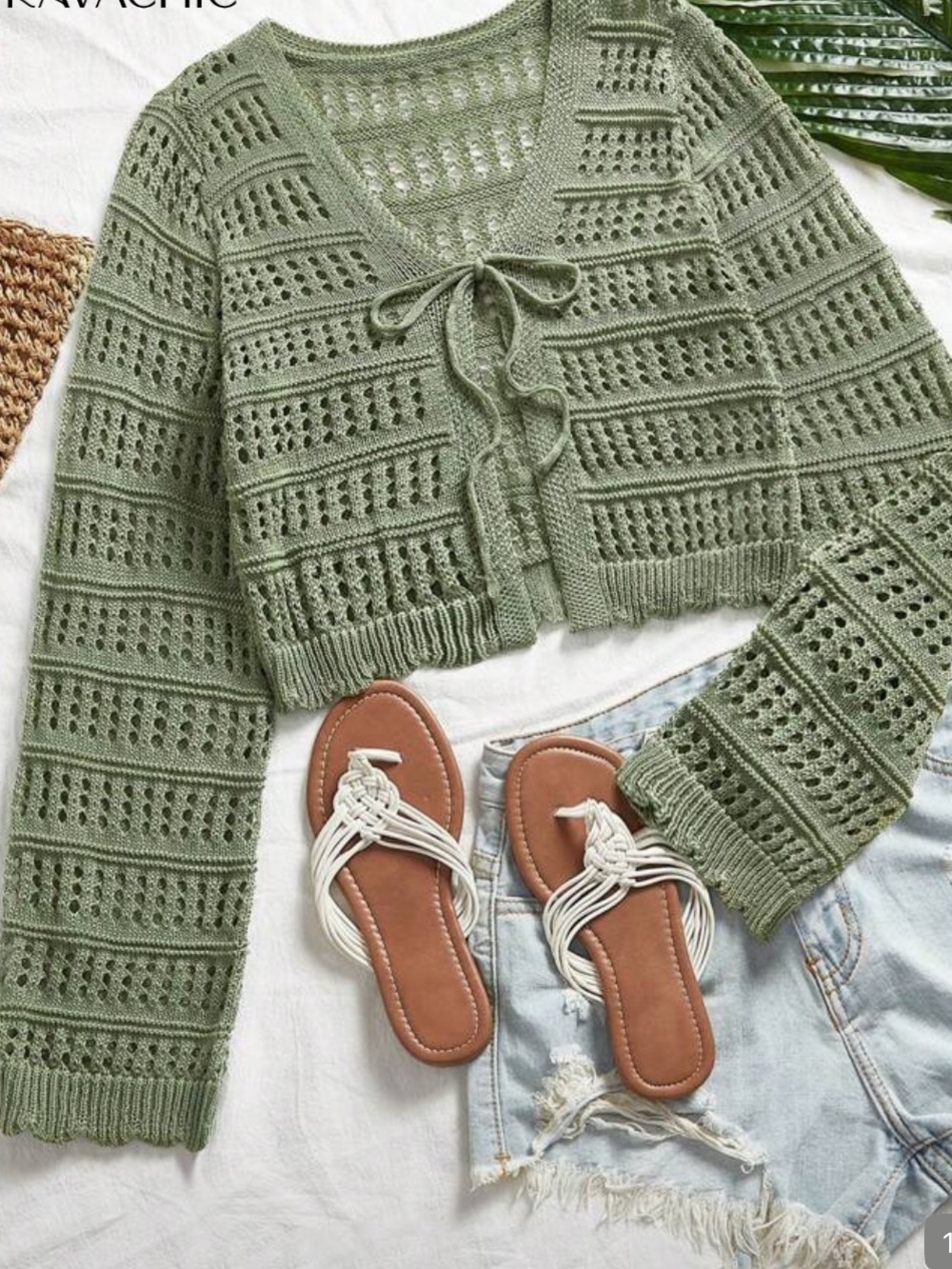 Green Crotchet Cardigan
